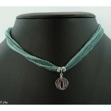 Godess with silk bracelet/necklace (seagreen)